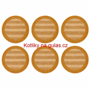 Kulaté přírodní podložky pod talíř se třásněmi 37 cm, 6 ks