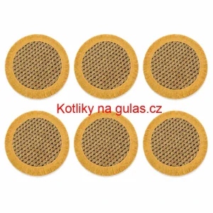 Přírodní podložky pod talíř se třásněmi 37 cm, 6 ks