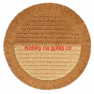 Kulatá přírodní podložka pod talíř se třásněmi 37 cm