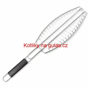 BBQ grilovací rošt na ryby – nerezové grilovací kleště 65 × 15 × 4 cm