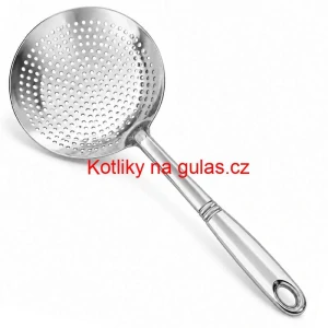 Nerezová děrovaná naběračka – sítko 19 cm, 48 cm