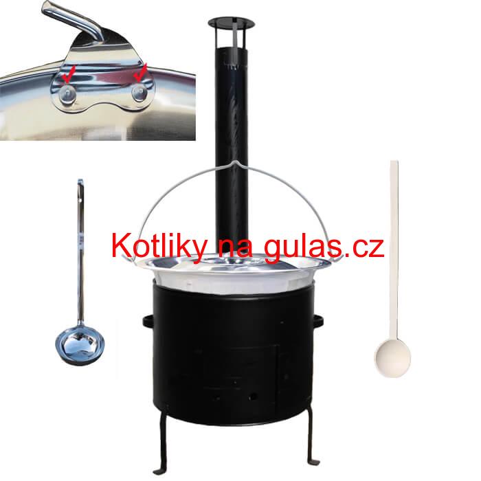 Smaltovaný kotlíkový set 42 cm + zesílený nerezový kotlík 20 L