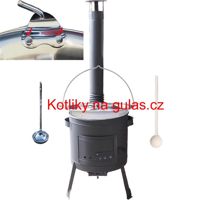 Kotlíkový gulášový set 36 PLUS 600 + nerezový kotlík 15 L (0,8 mm)