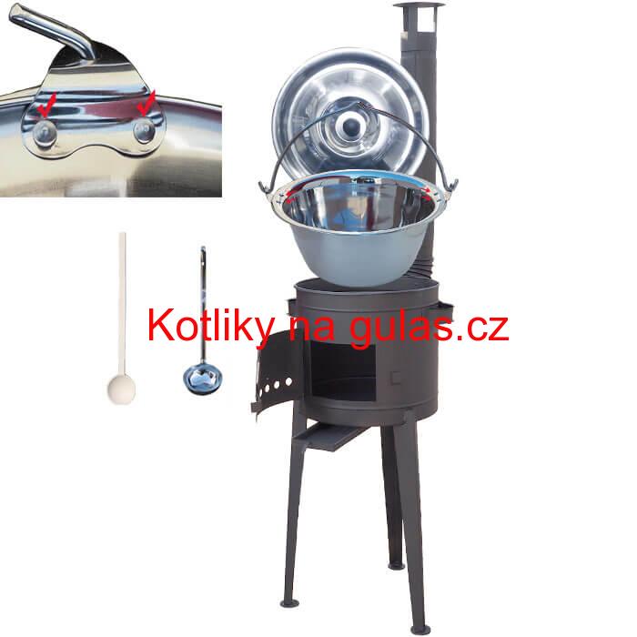 Kotlíkový gulášový set 36 PLUS 600 + nerezový kotlík 15 L (0,8 mm)