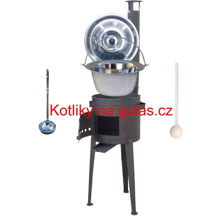 Kotlíkový gulášový set 36 PLUS 600 + nerezový kotlík 15 L (1,2 mm)