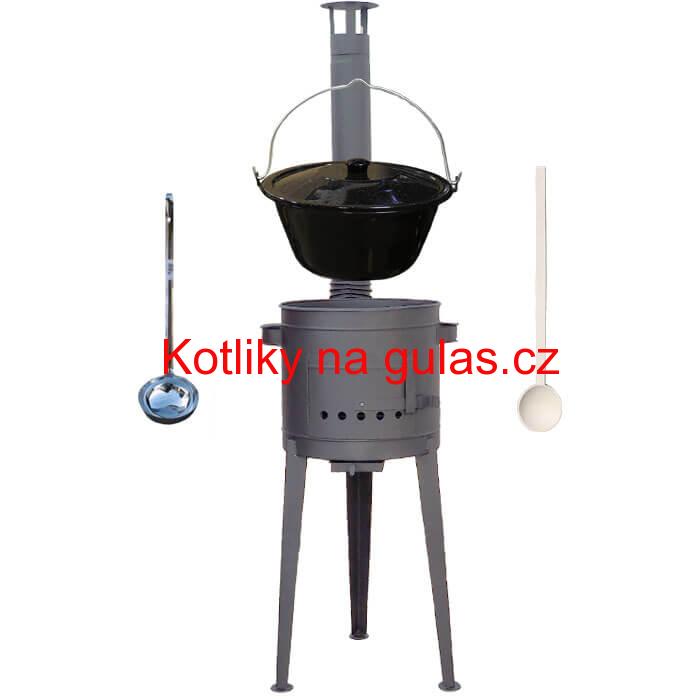 Smaltovaný kotlík 30 L + vysoká kotlina 45 cm PLUS 600