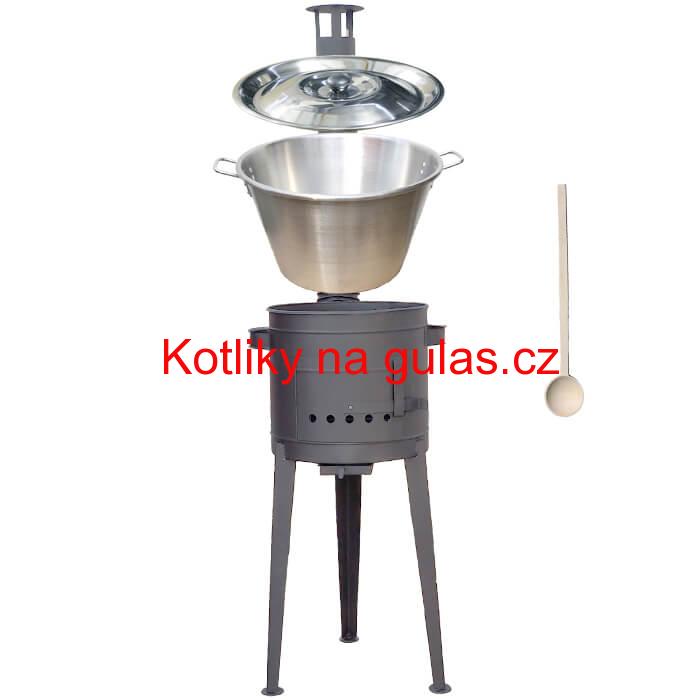 Nerezový kotel 40 L + vysoká kotlina 45 PLUS 600 (žáruvzdorná barva)