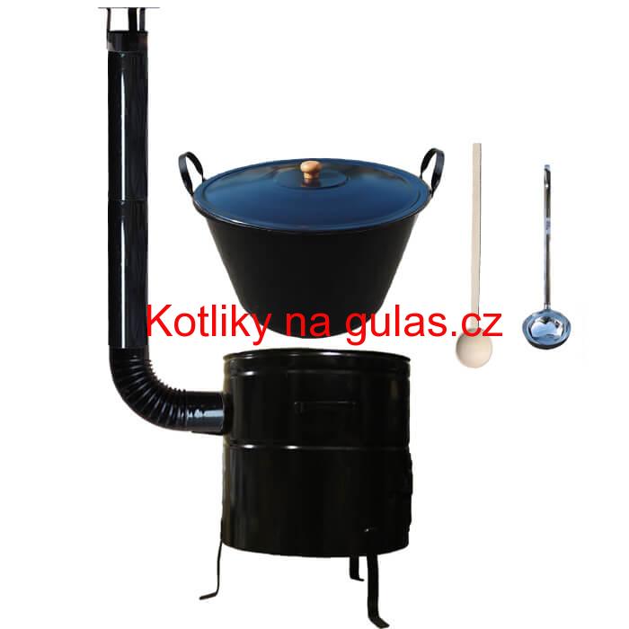 Smaltovaný kotel 80 L + kovová kotlina 58 cm BIG PARTY