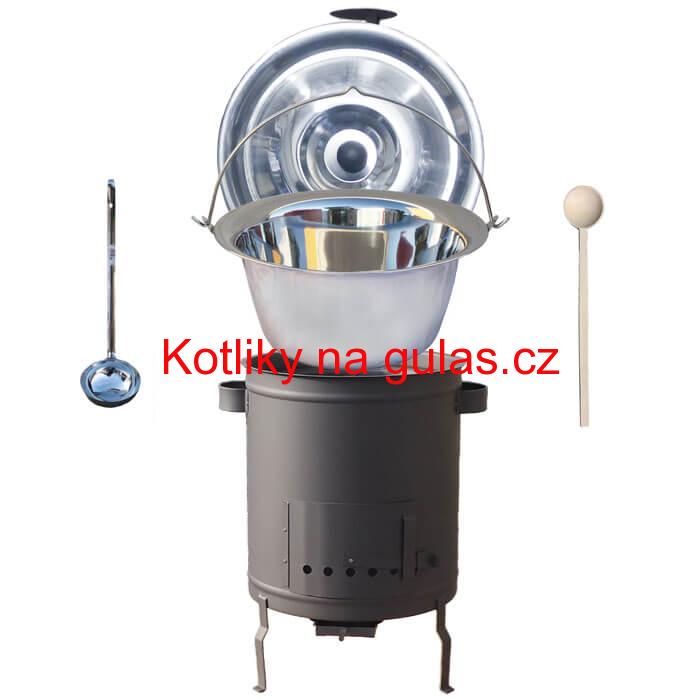 Nerezový kotlík 22 L (0,8 mm) + hrubostěnná (1,5 mm) a žáruvzdorná kotlina 42 PLUS 600