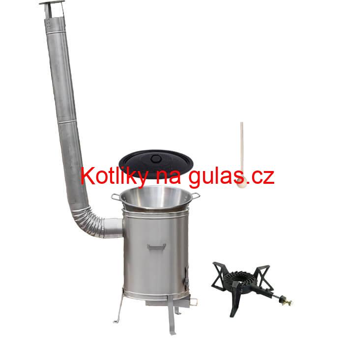 Nerezový kotel 40 L + nerezová kotlina 45 cm + hořák LUX