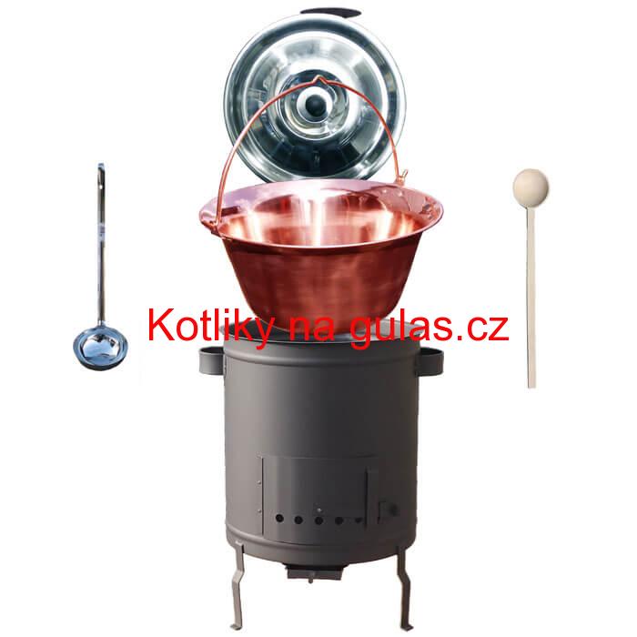 Měděný kotlík 30 L (1,2 mm) + silnostěnná (1,5 mm) a žáruvzdorná kotlina 45 PLUS 600