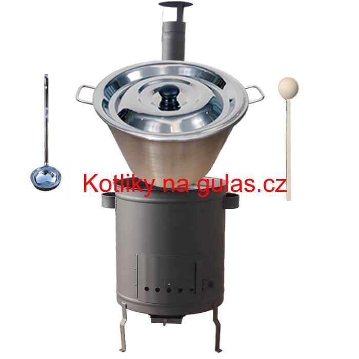 Nerezový kotel 40 L (1,2 mm) + silnostěnná (1,5 mm) a žáruvzdorná kotlina 45 PLUS 600