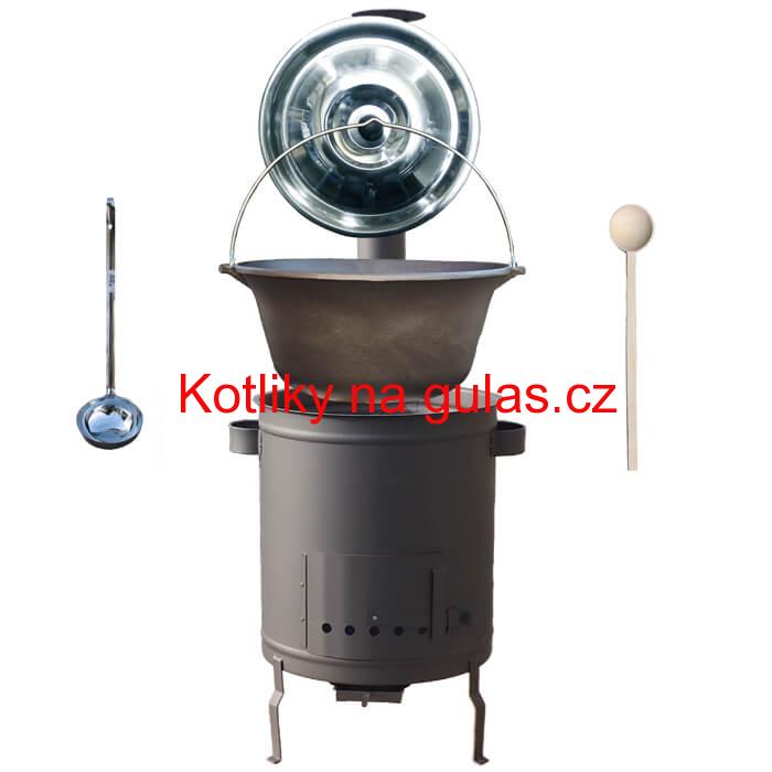 Litinový kotlík 22 L + silnostěnná (1,5 mm) a žáruvzdorná kotlina 45 PLUS 600