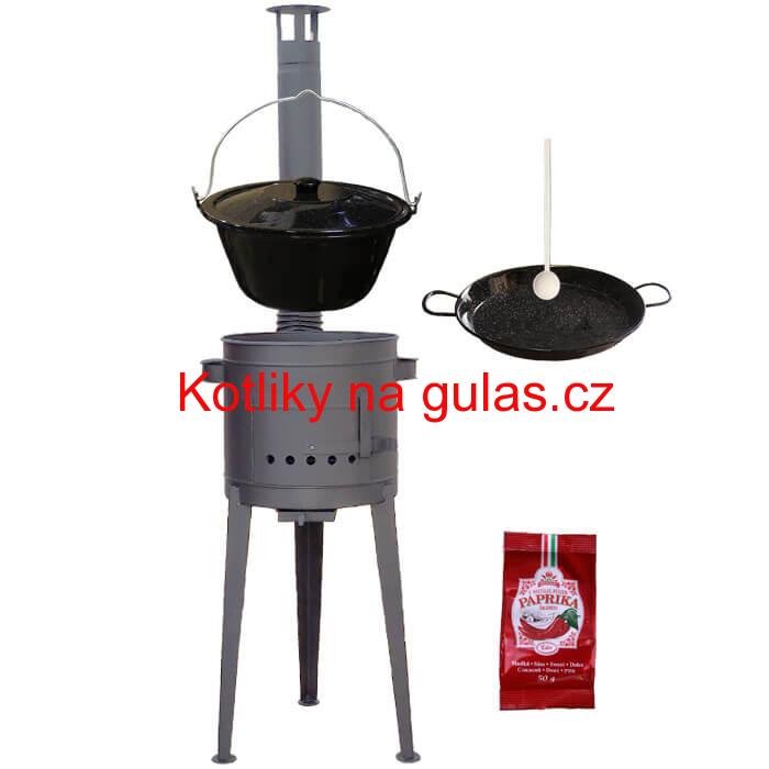 Smaltovaný kotlík 13 L + Paella smaltovaná pánev + vysoká žáruvzdorná kotlina 36 cm PLUS 600