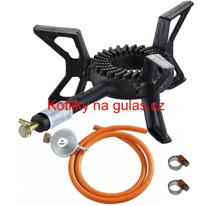 Litinový plynový vařič 8,8 kW 3P Ghisa + připojovací příslušenství