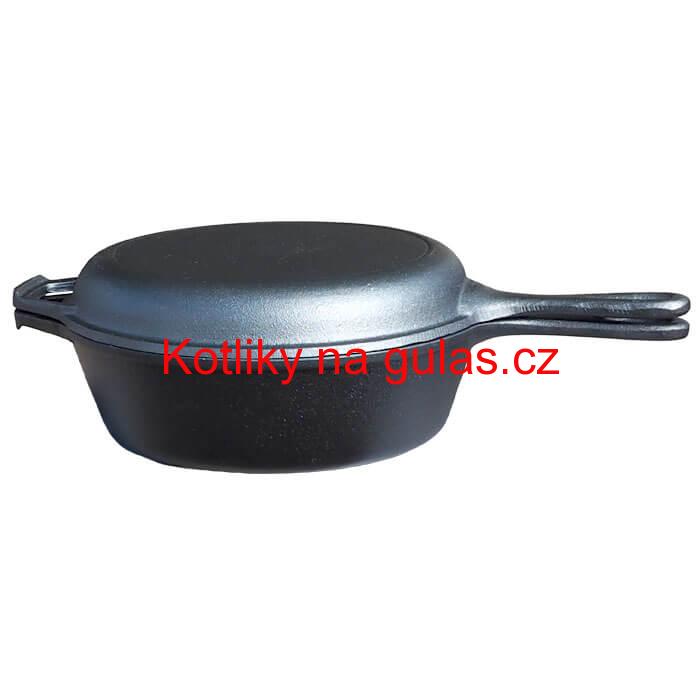 Litinová pánev s poklicí 26,5 cm