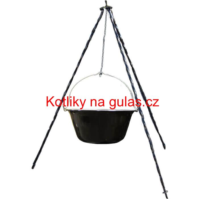 Smaltovaný kotlík 6 L + trojnožka 1 m