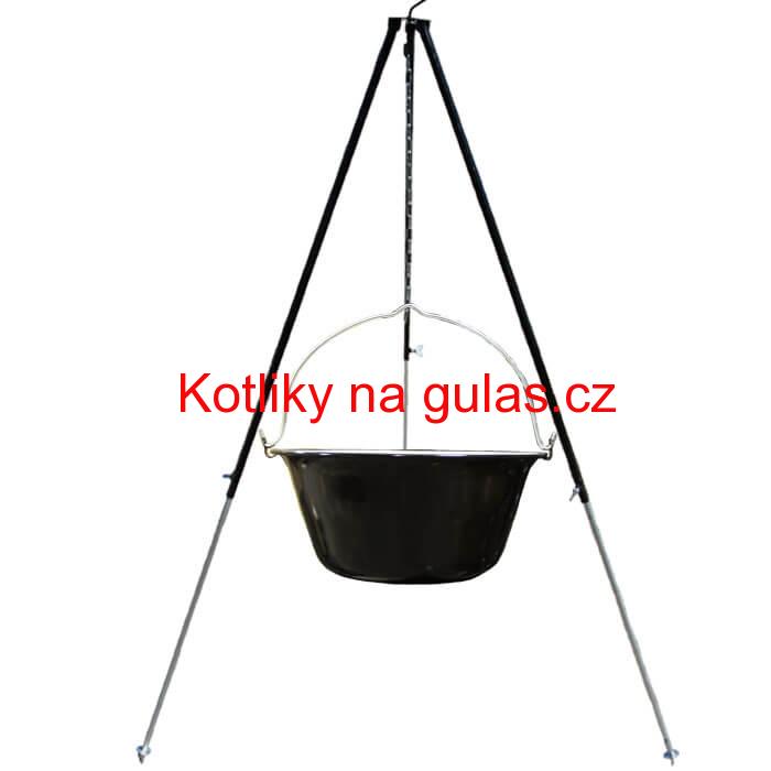 Smaltovaný kotlík 40 L + teleskopicka trojnožka 1,7 m