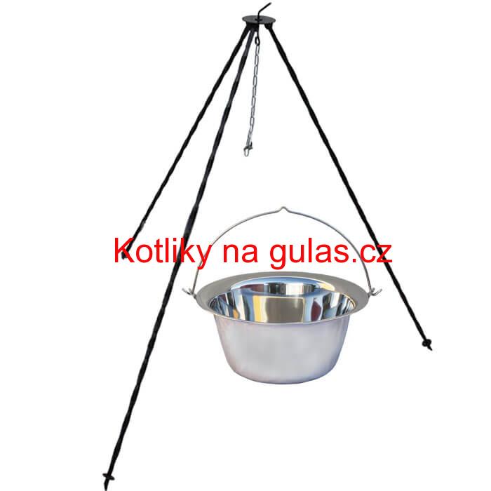 Nerezový kotlík (INOX 0,8 mm) 20 L + trojnožka 1,2 m