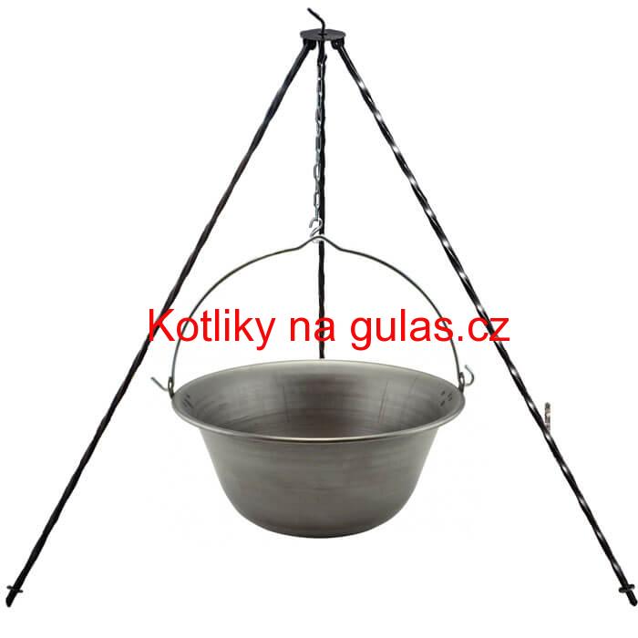 Železný kotlík 10 L (0,75 mm) + trojnožka 1 m