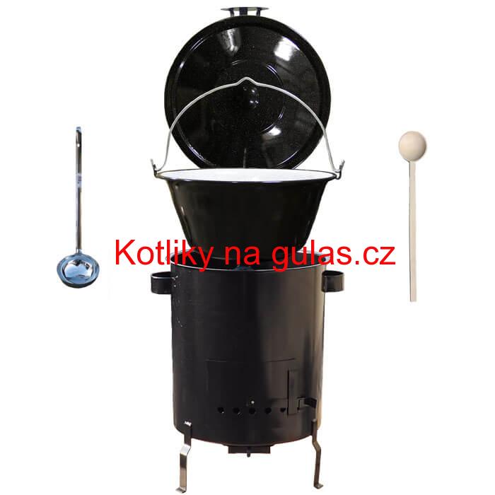 Smaltovaný kotlík 30 L (1,2 mm) + hrubostěnná (1,5 mm) kovová kotlina 45 STRONG