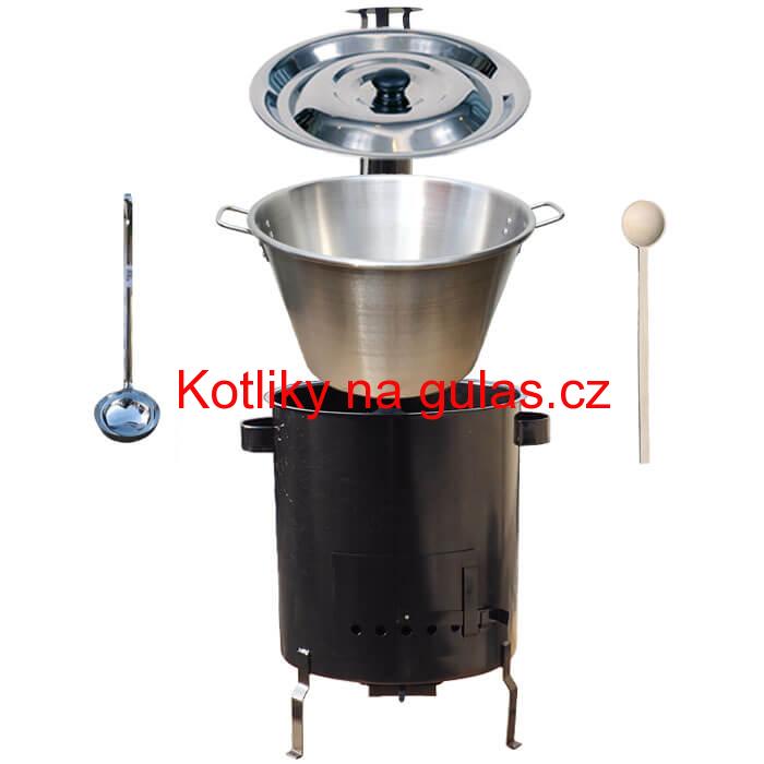 Nerezový kotel 40 L (1,2 mm) + hrubostěnná (1,5 mm) kovová kotlina 45 STRONG