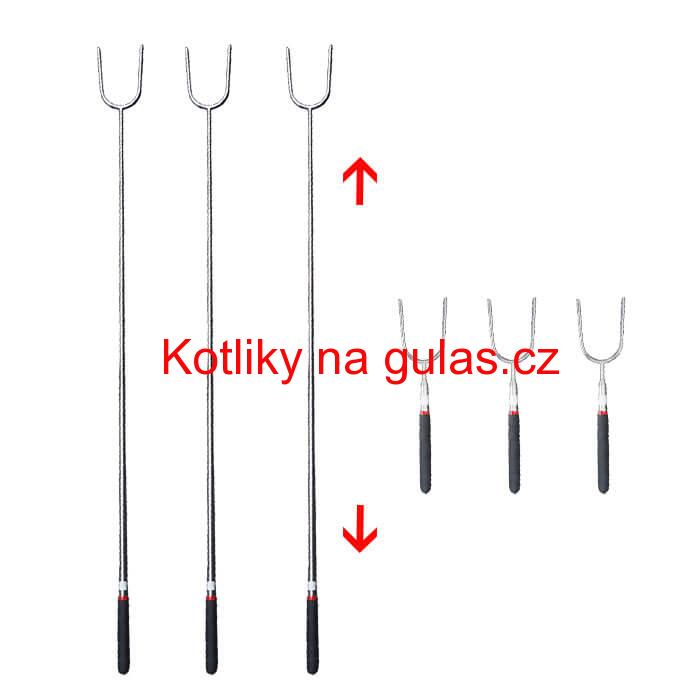 Vidličky na opékání 24,5 cm - 84,5 cm - teleskopické 6 ks
