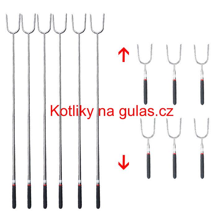 Vidličky na opékání 24,5 cm - 84,5 cm - teleskopické 12 ks