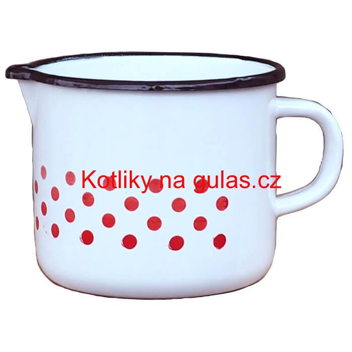 Smaltovaný hrnek s výlevkou 1,5 L - tečkovaný