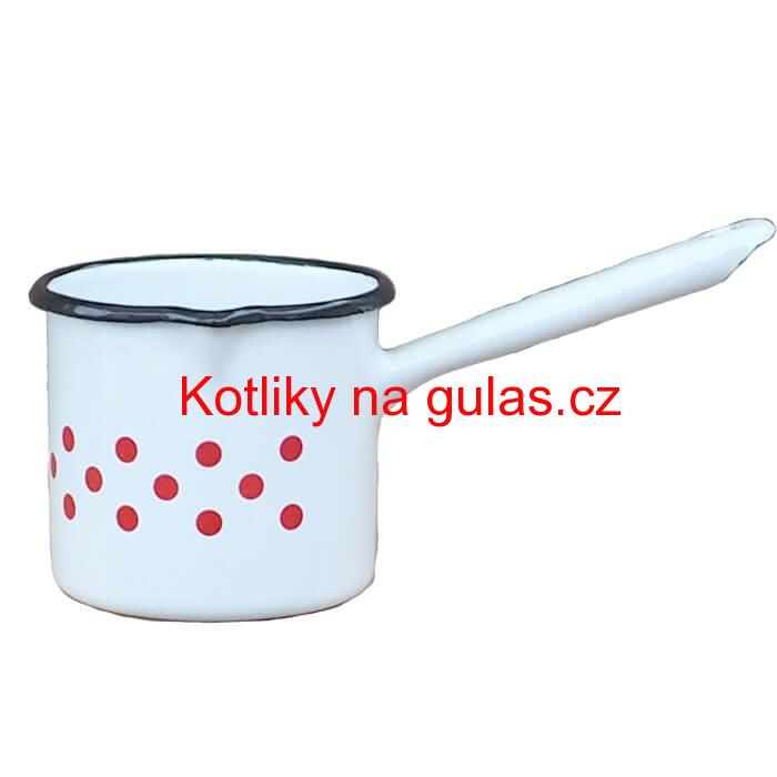 Smaltovaný hrnek s rukojetí 0,6 L - tečkovaný