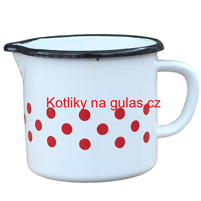 Smaltovaný hrnek s ouškem 0,6 L - tečkovanou