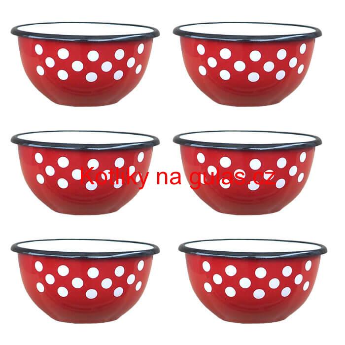 Souprava smaltovaných misek 12 cm 6 ks