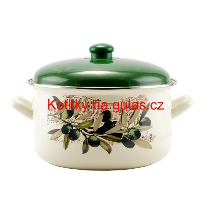 Smaltovaný kastrol s poklicí 3,3 L OLIVA