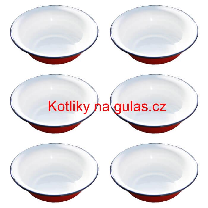 Souprava smaltovaných hlubokých talířů 20 cm 6 ks