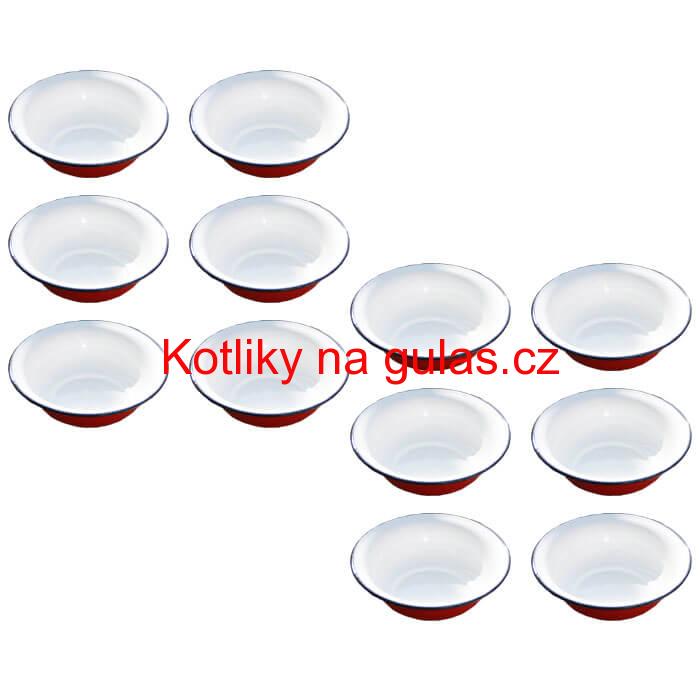 Souprava smaltovaných hlubokých talířů 20 cm 12 ks