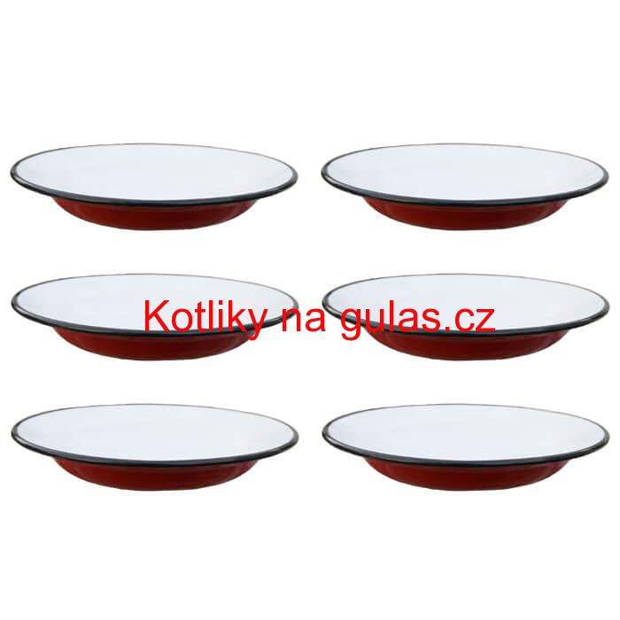 Souprava smaltovaných mělkých talířů 22 cm 6 ks