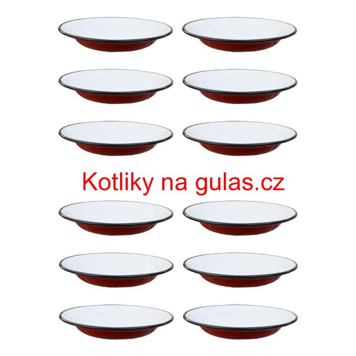 Souprava smaltovaných mělkých talířů 22 cm 12 ks
