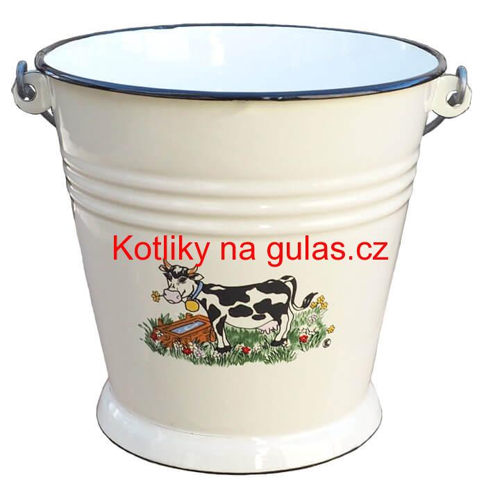 Smaltované vědro 5 L DECOR Kravička