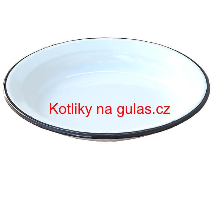 Smaltovaný talíř 28 cm Bílý