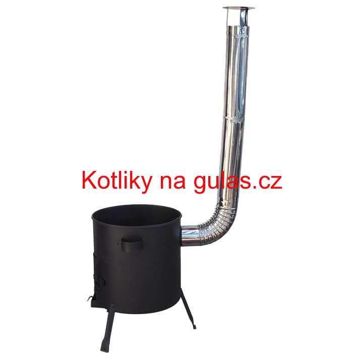 Kotlina 42 cm (1 mm) s žáruvzdornou barvou PLUS 600 + nerezový kouřovod