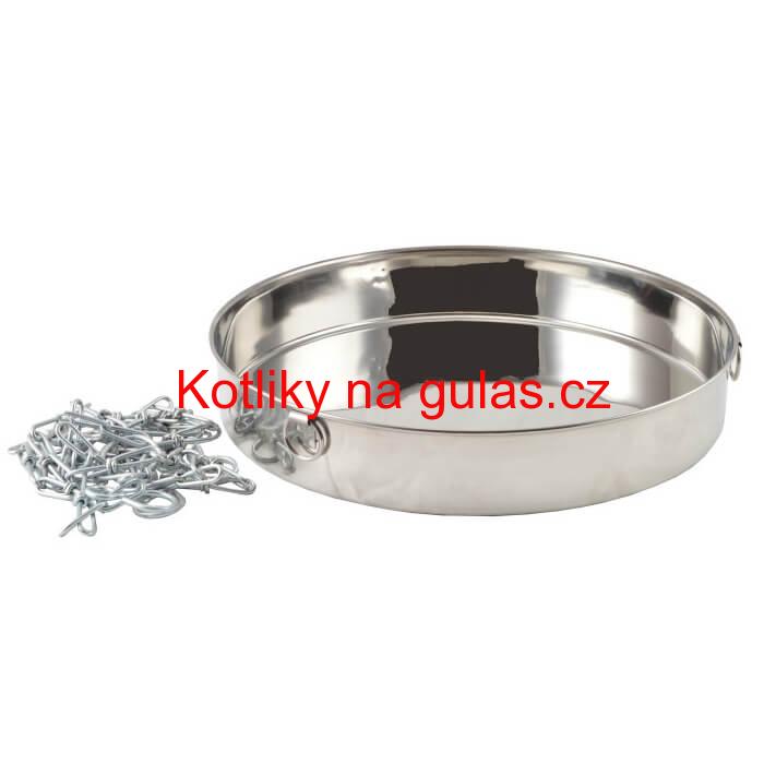 Nerezová pánev s řetízkem na grilování 36 cm INOX