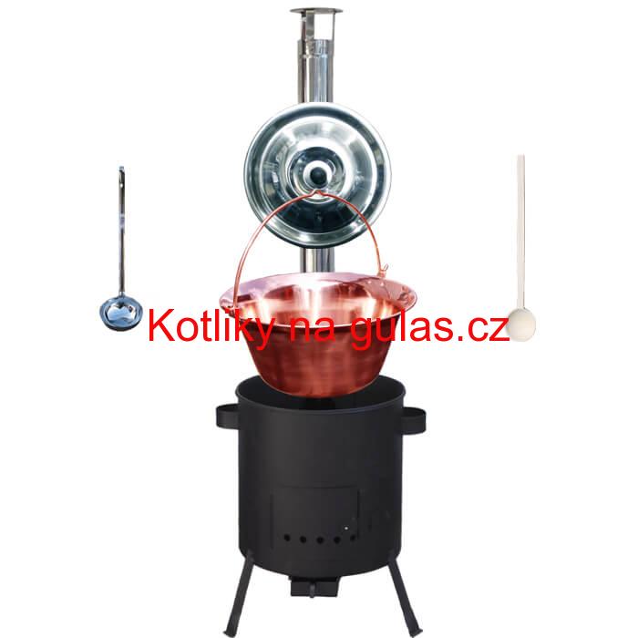 Měděný kotlík 20 L (1,2 mm) + žáruvzdorná kotlina (1 mm) 42 PLUS 600