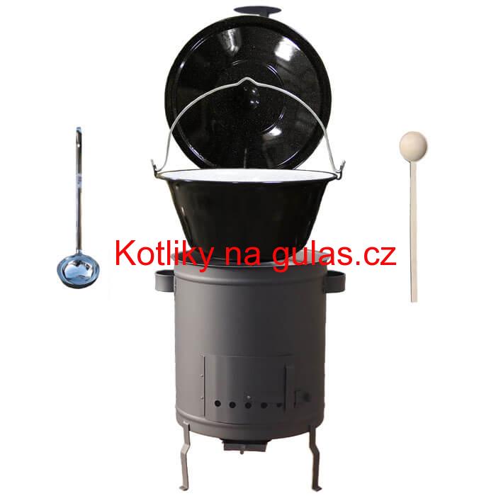 Smaltovaný kotlík 13 L (1,2 mm) + hrubostěnná (1,5 mm) a žáruvzdorná kotlina 36 PLUS 600