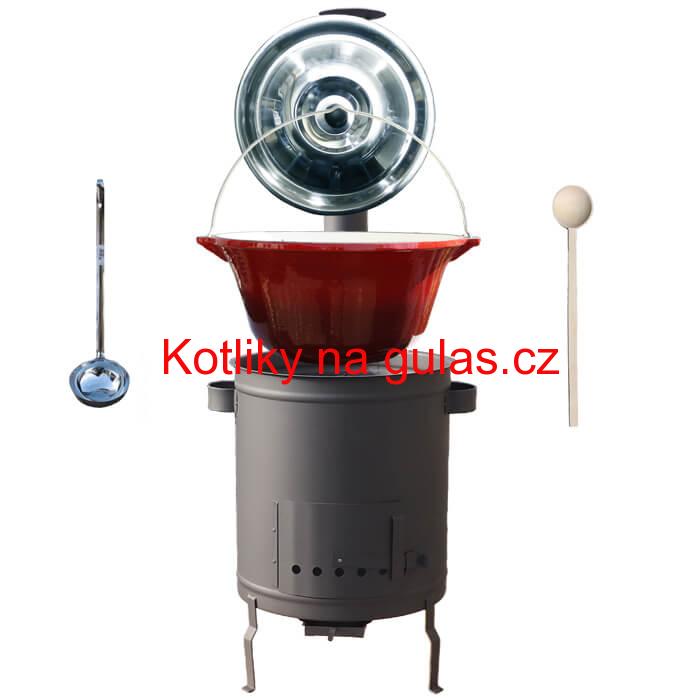 Litinový kotlík 16 L + silnostěnná (1,5 mm) žáruvzdorná kotlina 36 PLUS 600
