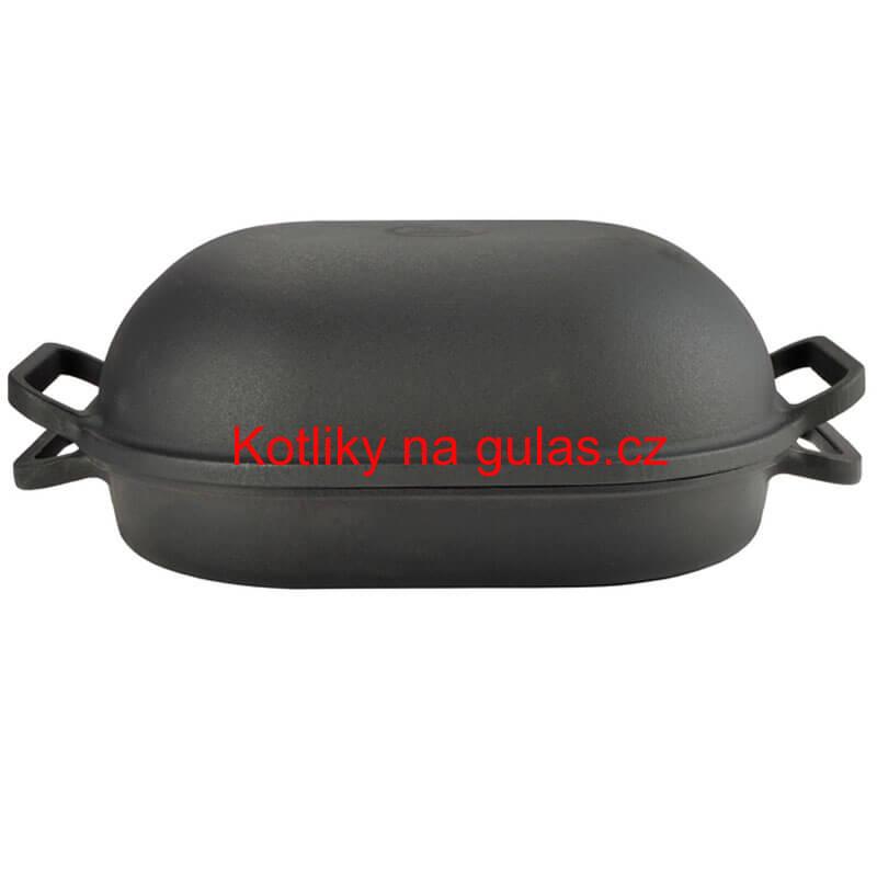 Litinový pekáč s poklicí 7 L, (KROCAN) BLACK