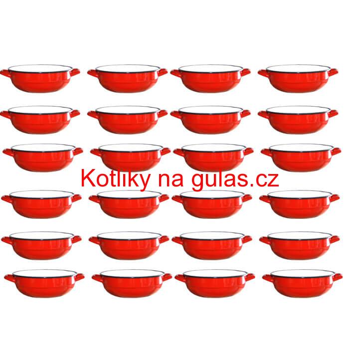 Souprava smaltovaných selských misek 14 cm 24 ks