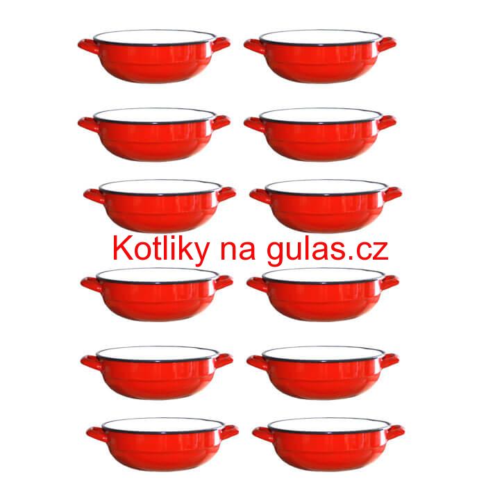 Souprava smaltovaných selských misek 18 cm 12 ks