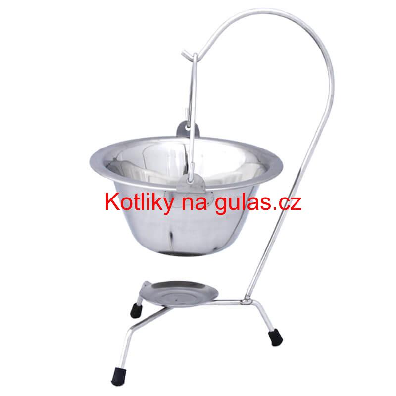 Servírovací kotlík na guláš nerezový 0,8 l + stojánek