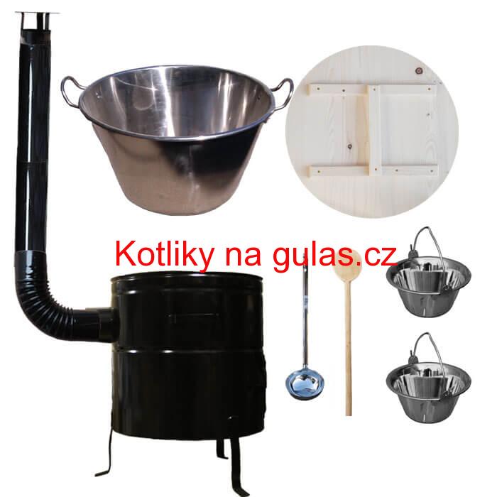 Zabijačková nerezová souprava 100L MAX + 2 servírovací kotlíky