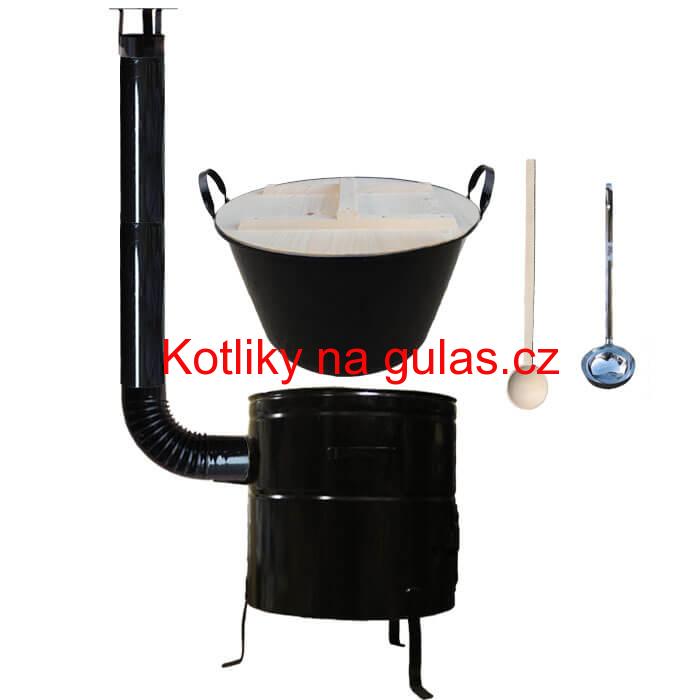 Smaltovaný kotel 100 L + žáruvzdorná kotlina 60 cm PLUS 600